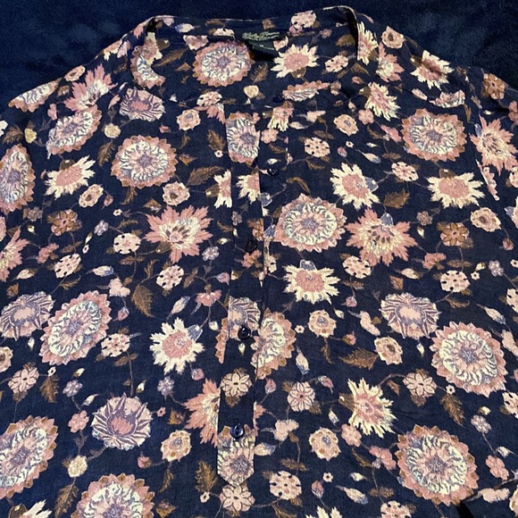 2 for $13 LUCKY BRAND Shirt Women’s Size M Lucky Brand Floral Too Boho Chic - Picture 4 of 10